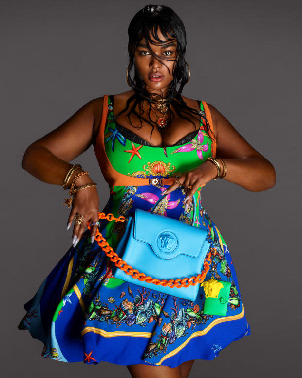 <p>Precious Lee in Versace's Spring 2021 campaign. Photo: Mert and Marcus/Courtesy of Versace</p>