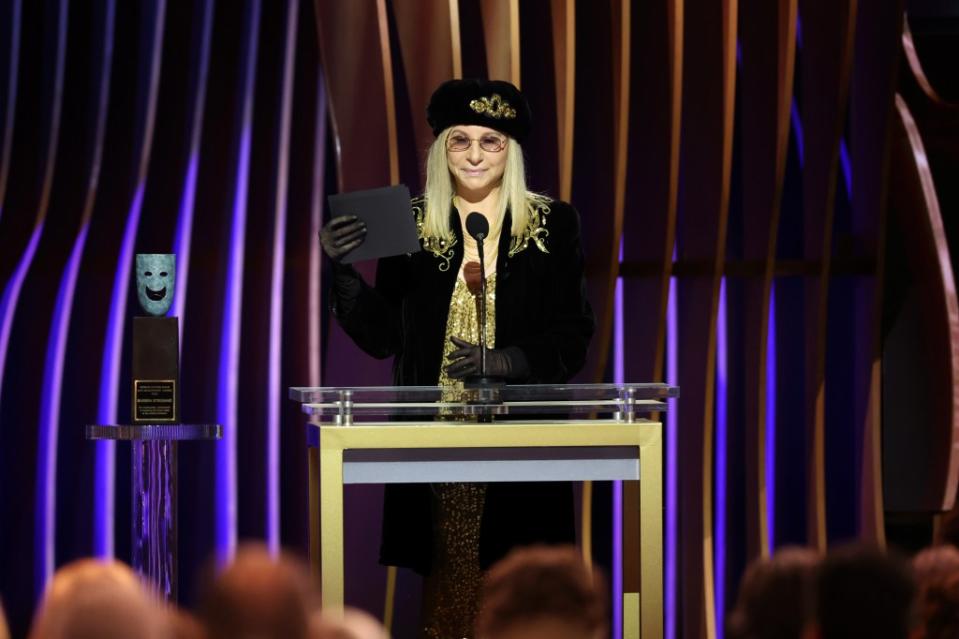 “Funny Girl” star Barbra Streisand received the SAG Award for life achievement. Getty Images