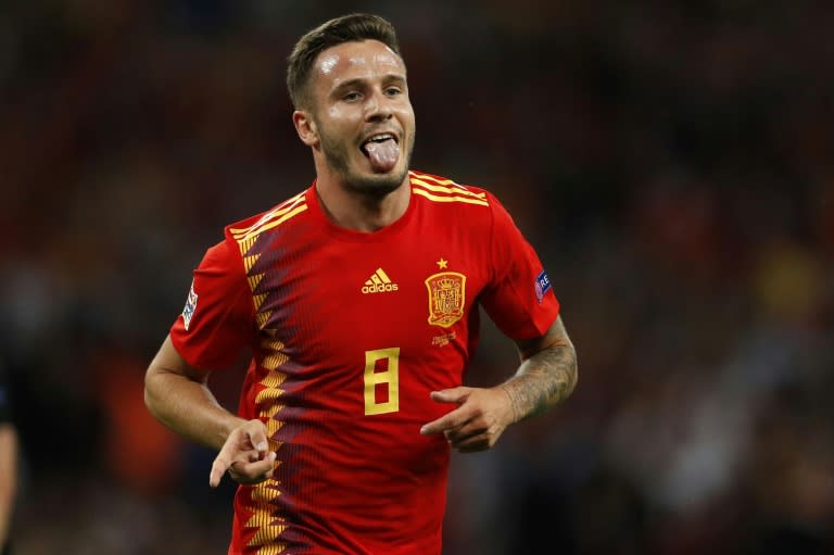 Saul Niguez scored his first international goal at Wembley