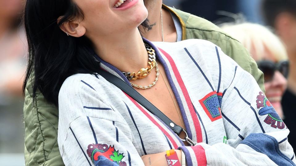 Dua Lipa and Anwar Hadid attend Barclaycard Presents British Summer Time Hyde Park at Hyde Park on July 06, 2019 in London, England