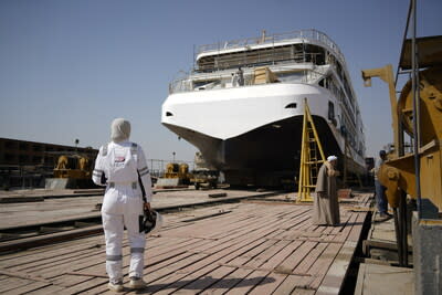 Viking today announced its newest ship for the Nile River—the 82-guest Viking Hathor—was “floated out,” marking a major construction milestone and the first time the ship has touched water. Pictured here, members of the Viking team at the float out of the Viking Hathor, which is set to debut in August 2024. For more information, visit www.viking.com.