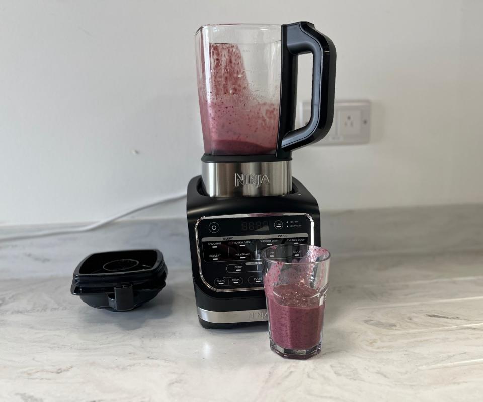 A protein shake made in the Ninja Foodi Cold & Hot Blender