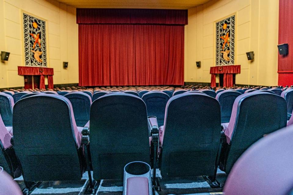 The Gem Theatre in downtown Kannapolis latest round of renovations includes new seats with more cushion and cupholders, new curtains and plaster repair.