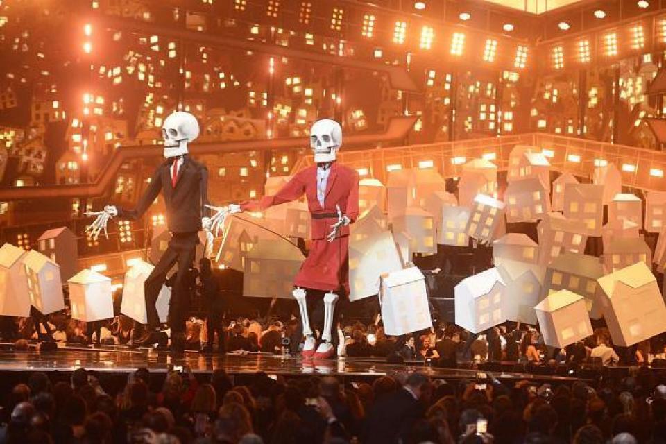 Here me fall: Katy Perry's spectacular stage show at the Brits (Photo by Dave J Hogan/Getty Images) (Getty Images)