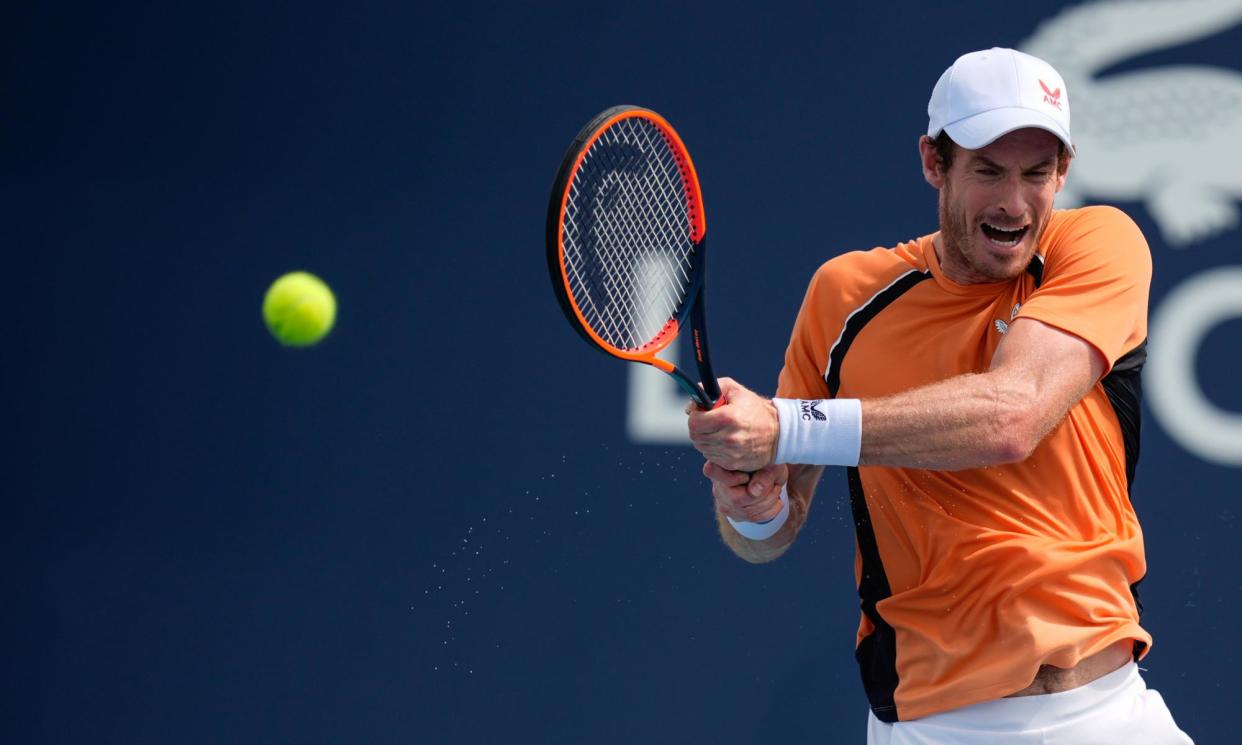 <span>Andy Murray fought back in the third set and overcame an ankle injury but lost the tie-break.</span><span>Photograph: Rebecca Blackwell/AP</span>