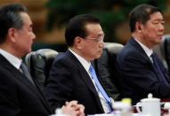 China's Premier Li Keqiang holds a meeting with Malaysia's Prime Minister Mahathir Mohamad at the Great Hall of the People in Beijing, China, August 20, 2018. How Hwee Young/Pool via REUTERS