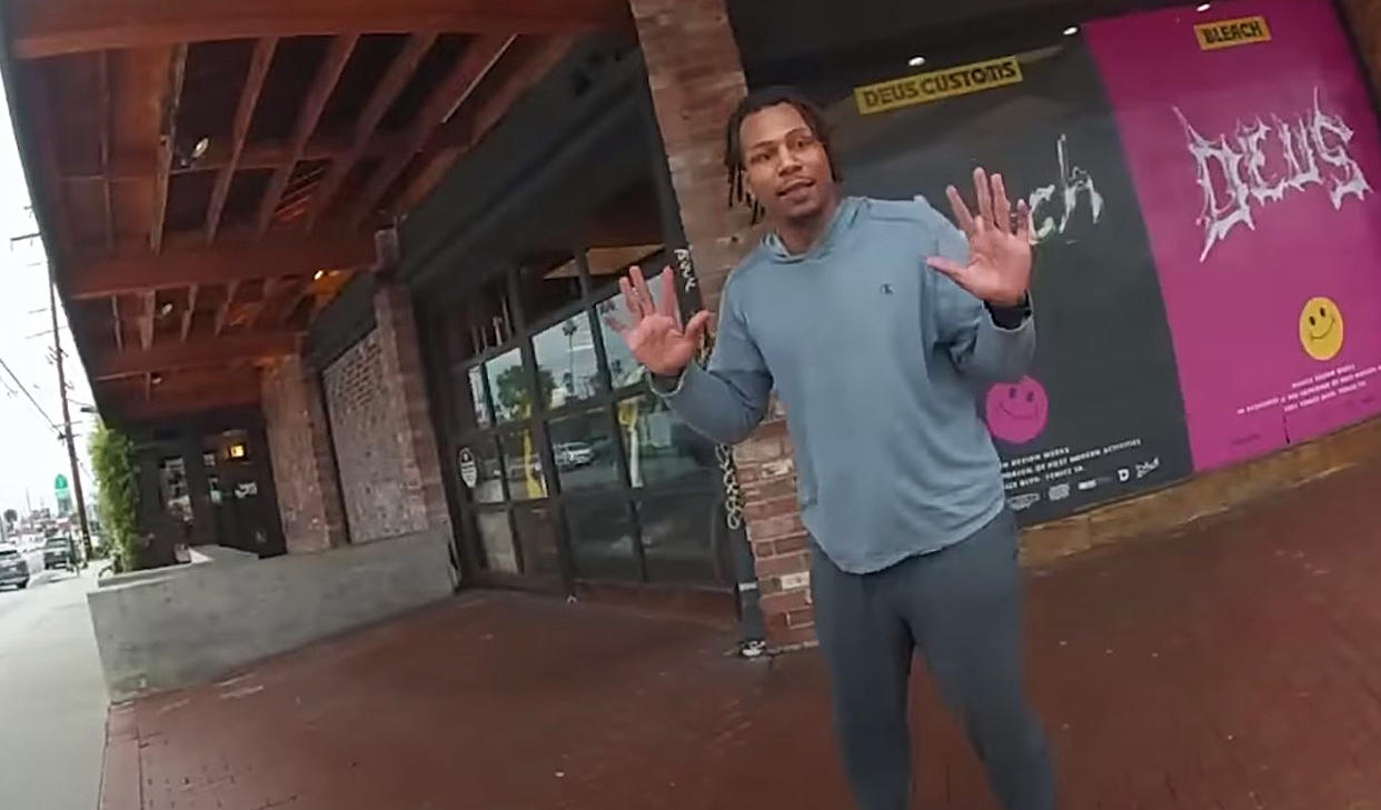 Body camera footage of Keenan Anderson as police responded to a traffic accident in Los Angeles. (Los Angeles Police Dept.)