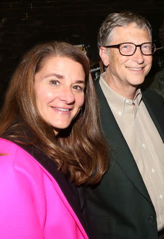 <p>Bruce Glikas/FilmMagic</p> Melinda Gates and husband Bill Gates pose backstage at the hit musical "Hamilton" on Broadway at The Richard Rogers Theater on October 11, 2015 in New York City