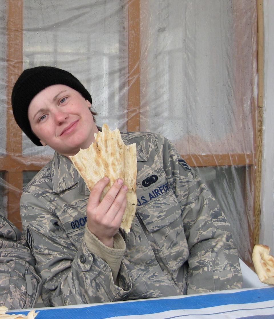 Senior Airman Ashton Lynn Marie Goodman is shown during her deployment to Afghanistan.