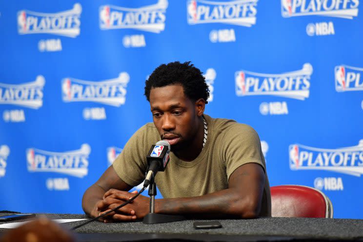 Beverley was in tears at his postgame news conference. (Getty)