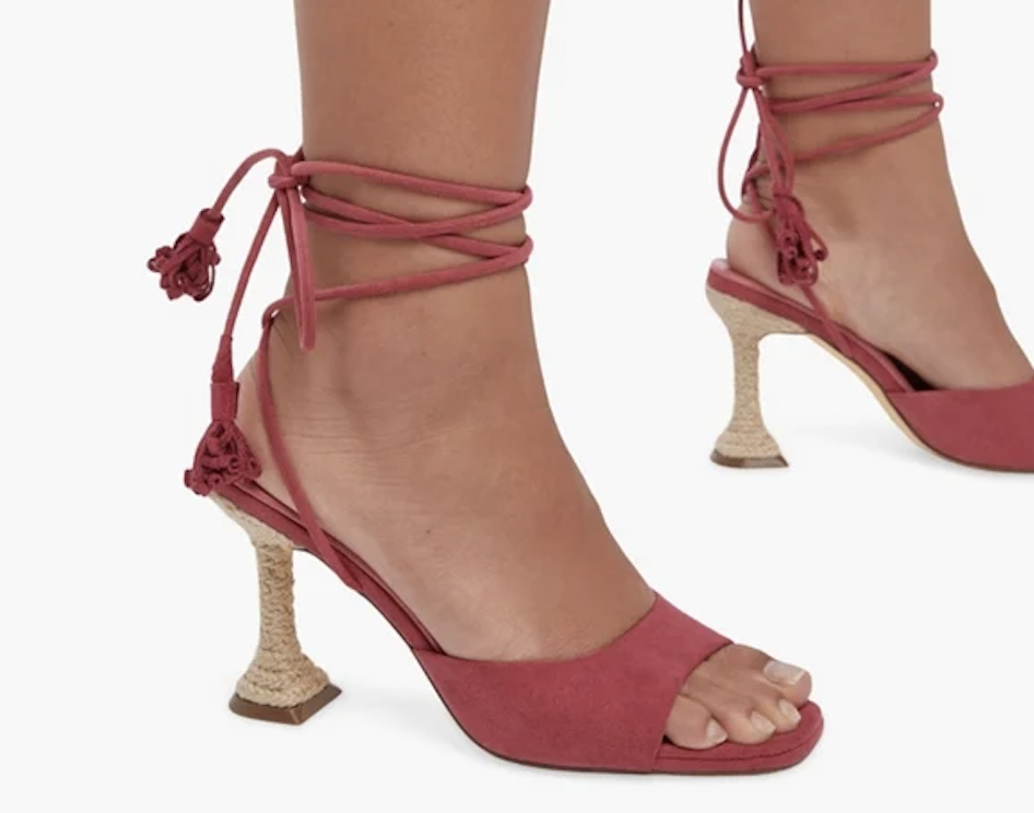 Pink strappy sandal heels