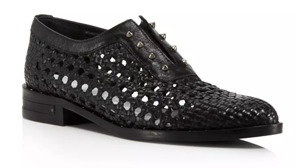 Freda Salvador Wish Woven Studded Oxfords.