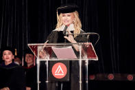 <p>The <em>Real Housewives of Beverly Hills</em> star earned her honorary Doctorate of Humane Letters from San Francisco-based Academy of Art University on May 18. In her speech, she spoke on her "Pearls from the Profession," offering life lessons on preparation and purpose — as well as pranks, which she's known for on the reality series. </p>