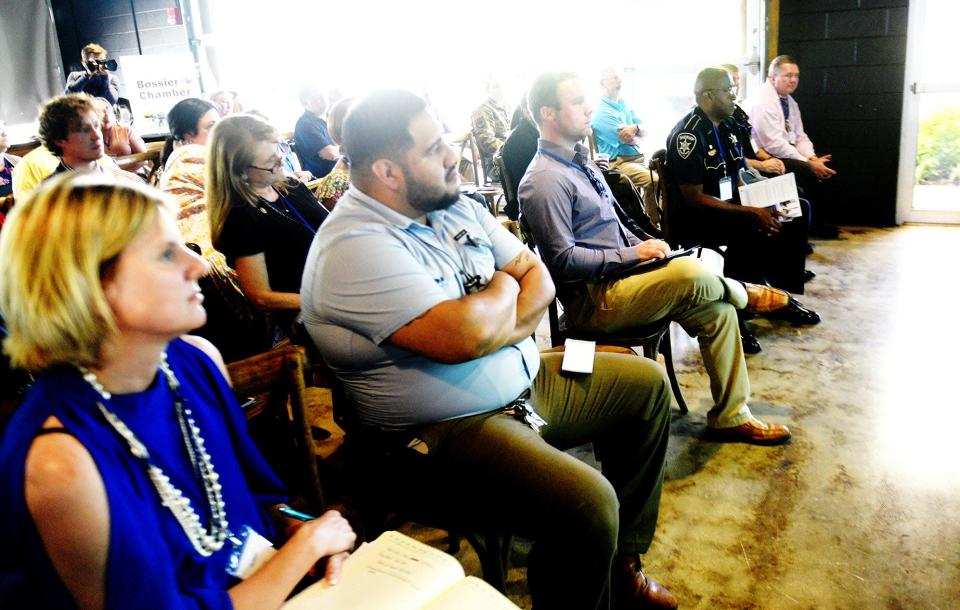 The crowd listens during the Meta Disaster Resilience Summit in Shreveport Friday afternoon, July 8, 2022.