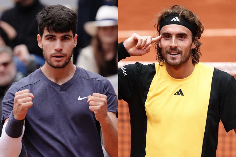 Carlos Alcaraz y Stefanos Tsitsipas buscan avanzar a semifinales; la última vez que se enfrentaron fue en Roland Garros 2023, con triunfo para el español