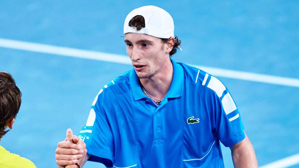 Ugo Humbert (pictured) shaking hands with an opponent.