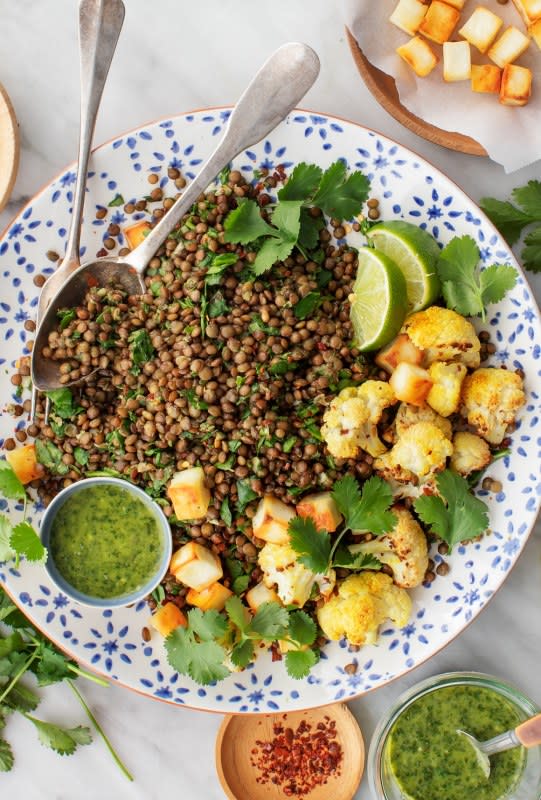 <p>Love and Lemons</p><p>Prepare to fall in love with this lentil salad recipe! It's filled with bold curry flavor, it's fresh, satisfying and even tastes great on day two.</p><p><strong>Get the recipe: <a href="https://www.loveandlemons.com/lentil-salad-recipe/" rel="nofollow noopener" target="_blank" data-ylk="slk:Curried Lentil Soup;elm:context_link;itc:0;sec:content-canvas" class="link ">Curried Lentil Soup</a></strong></p>
