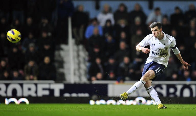 Gareth Bale in action against West Ham on on February 25, 2013. Bale, who is in red-hot form, will spearhead the Tottenham attack against Inter Milan at White Hart Lane on Thursday