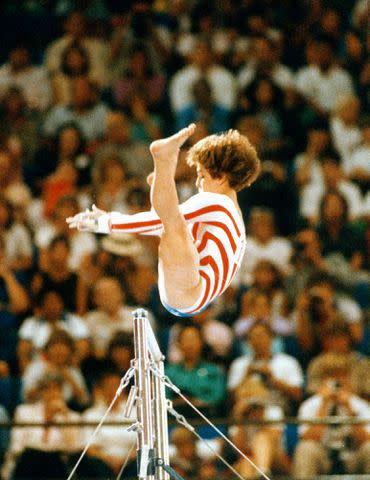 <p>Focus on Sport/Getty Images</p> Mary Lou Retton at the 1984 Olympics