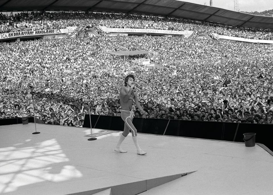 Sir Mick Jagger in 1982 at Ullevi stadium Gothenburg Sweden (Denis O’Regan/West Contemporary/PA)