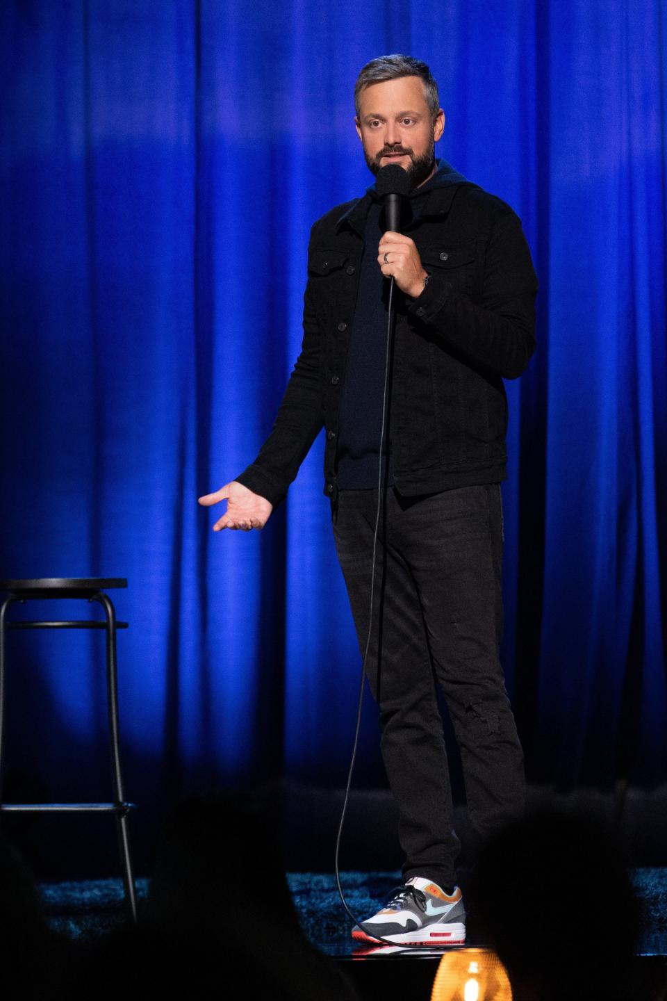 Nate Bargatze takes the stage at Wells Fargo Arena on Saturday night.