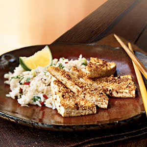 Peanut-Crusted Tofu Triangles