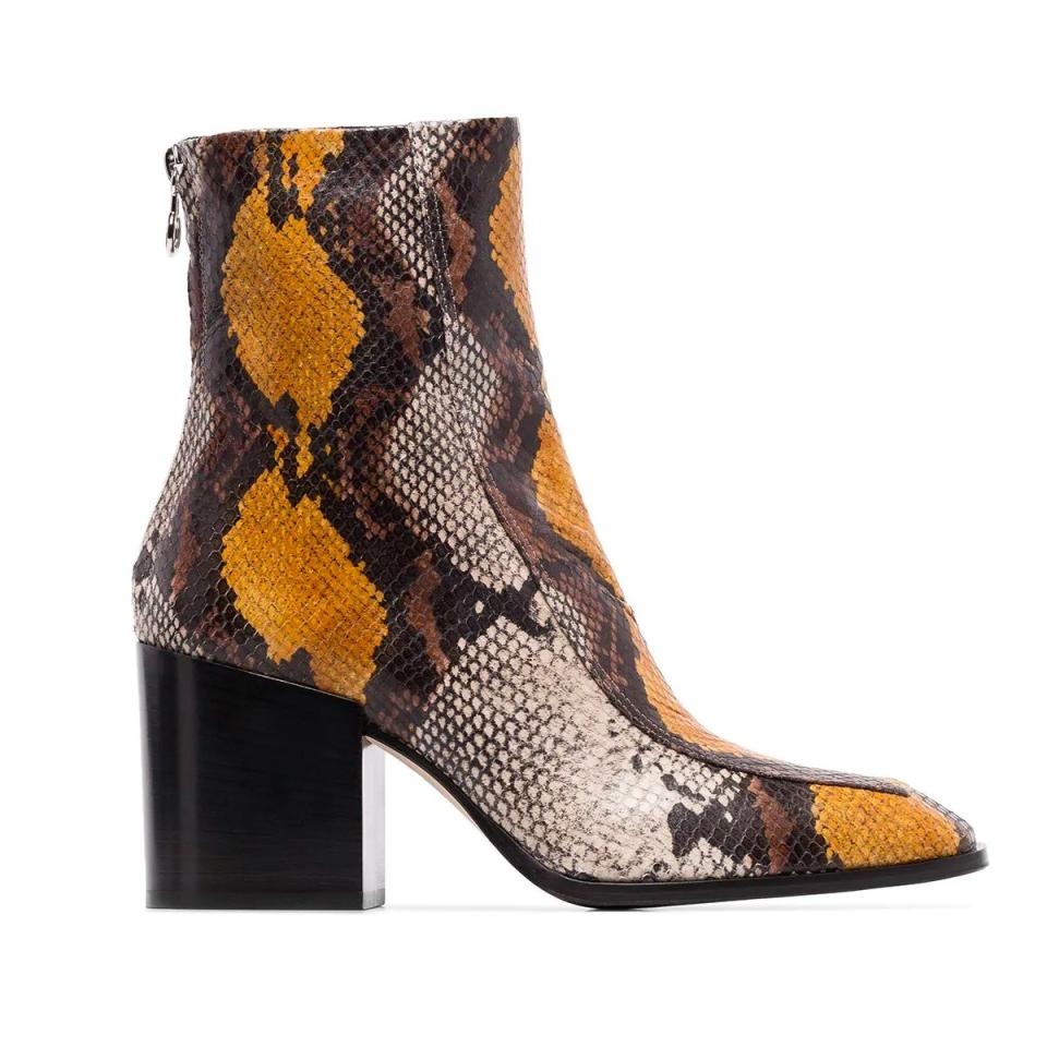 Aeyde Lidia Snakeskin-Effect Boots