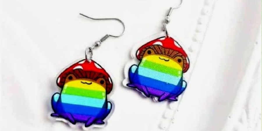 The LGBT flag has six colours, and the earrings were painted in seven