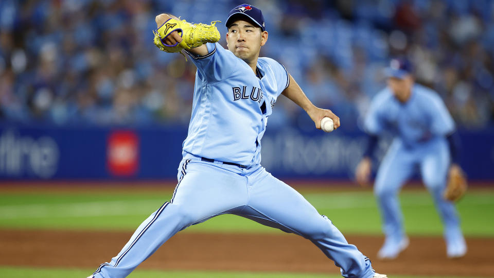 Toronto Blue Jays pitcher Yusei Kikuchi has embraced change this season, and it's paying off. (Photo by Vaughn Ridley/Getty Images)