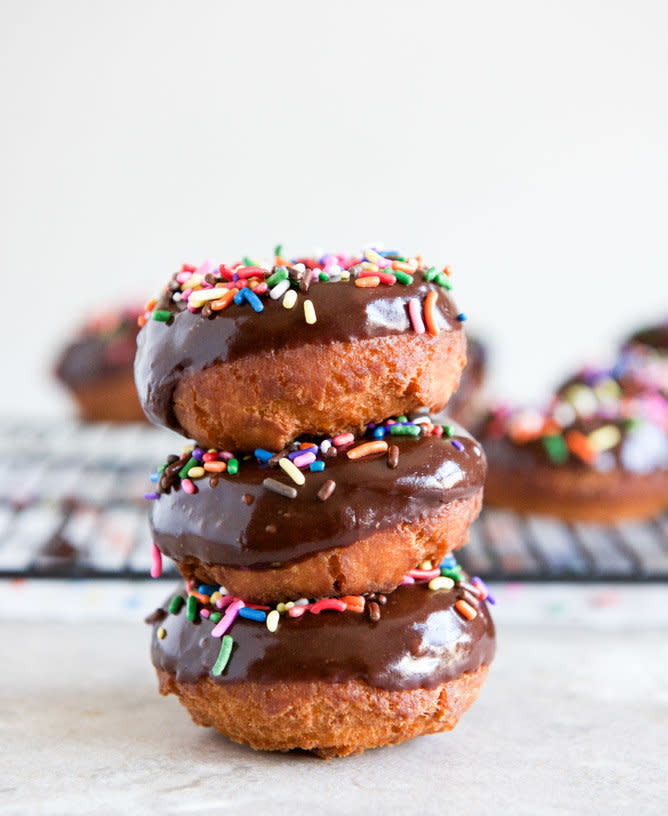 <strong>Get the <a href="http://www.howsweeteats.com/2013/02/chocolate-frosted-cake-donuts/" target="_blank">Chocolate-Frosted Cake Donut recipe</a> from How Sweet It Is</strong>