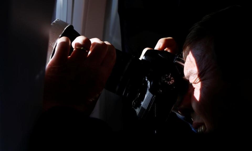 Nasa astronaut Dr Michael R Barratt views the solar eclipse from the plane.