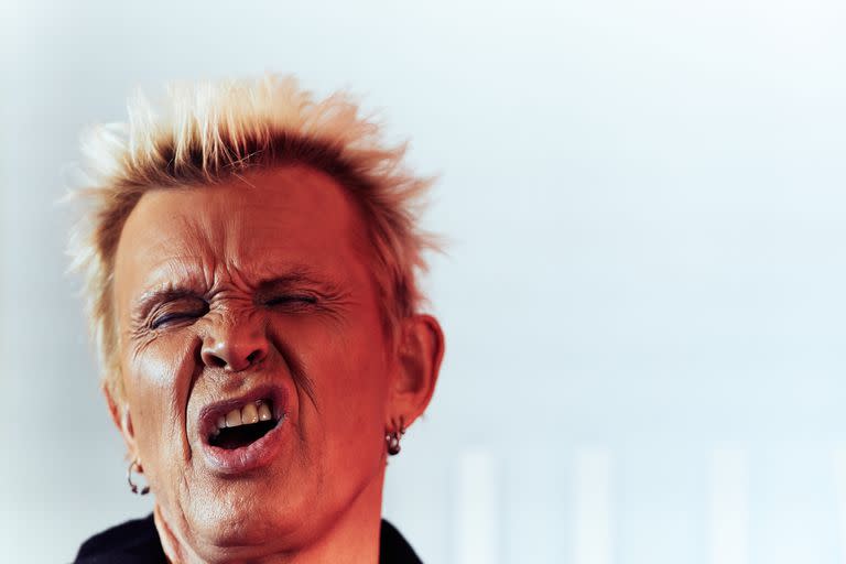 Billy Idol en la conferencia de prensa previa a su show en el Luna Park