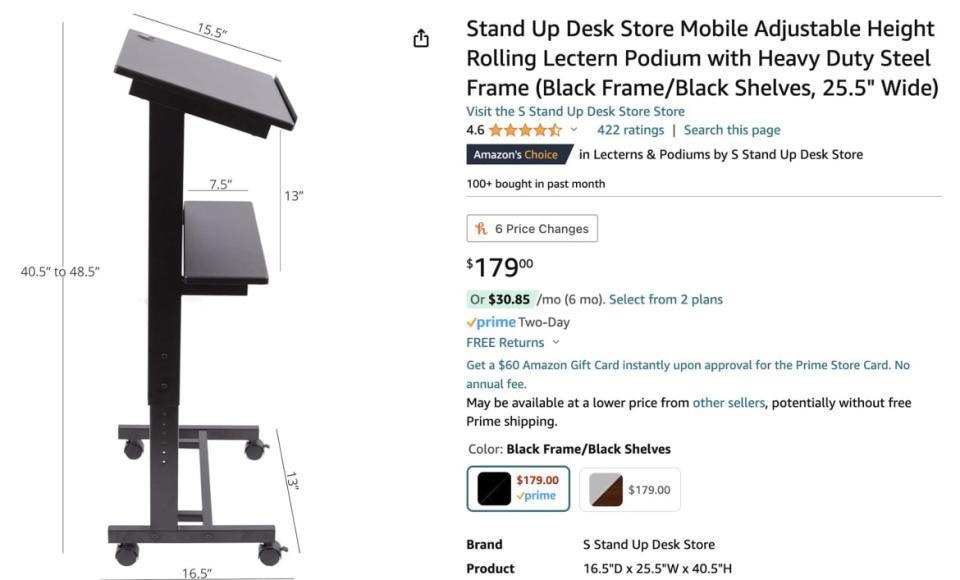 "Stand Up Desk Store Podium."