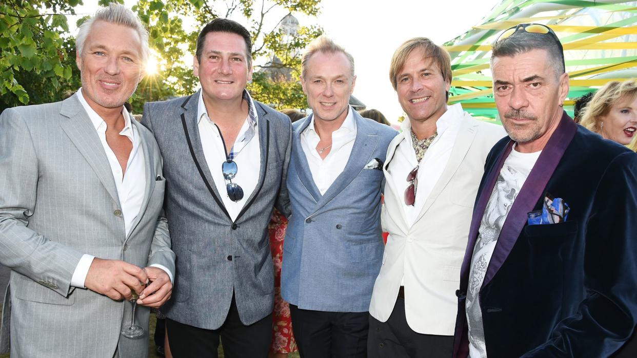 John Keeble, Tony Hadley, Steve Norman, Gary Kemp and Martin Kemp from Spandau Ballet in 2015