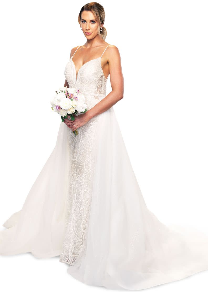 Married At First Sight 2021 bride Rebecca Zemek wearing a wedding dress