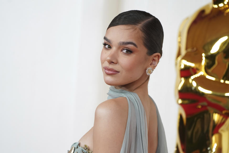 Hailee Steinfeld arrives at the Oscars on Sunday, March 10, 2024, at the Dolby Theatre in Los Angeles. (Photo by Jordan Strauss/Invision/AP)