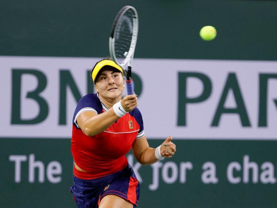 Canada's Bianca Andreescu, shown in this file photo in a match against Alison Riske, suffered her first loss at the BNP Paribas Open on Monday in Indian Wells, Cali. (Tim Nwachukwu/Getty Images - image credit)