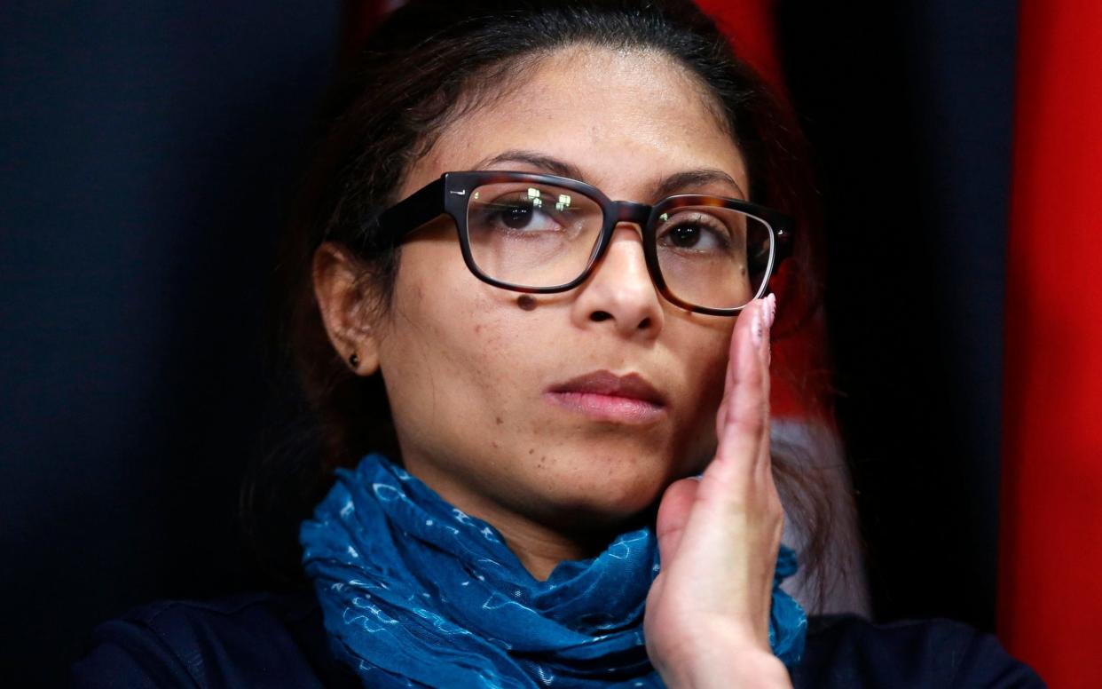 Ensaf Haidar takes part in a news conference calling for the release of her husband, Raif Badawi, in Ottawa January 29, 2015 - Reuters