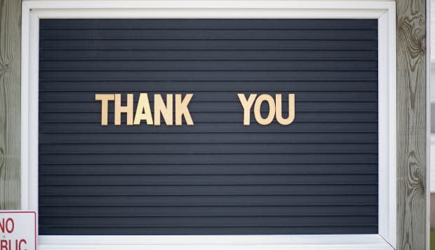 'Thank you' sign