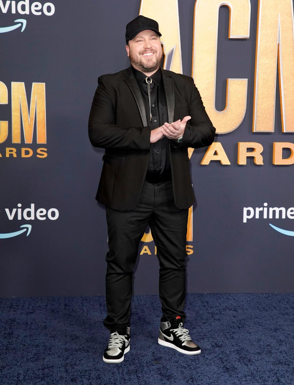 Mitchell Tenpenny arrives for the 57th Academy of Country Music Awards at Allegiant Stadium in Las Vegas, Nev., Monday, March 7, 2022.