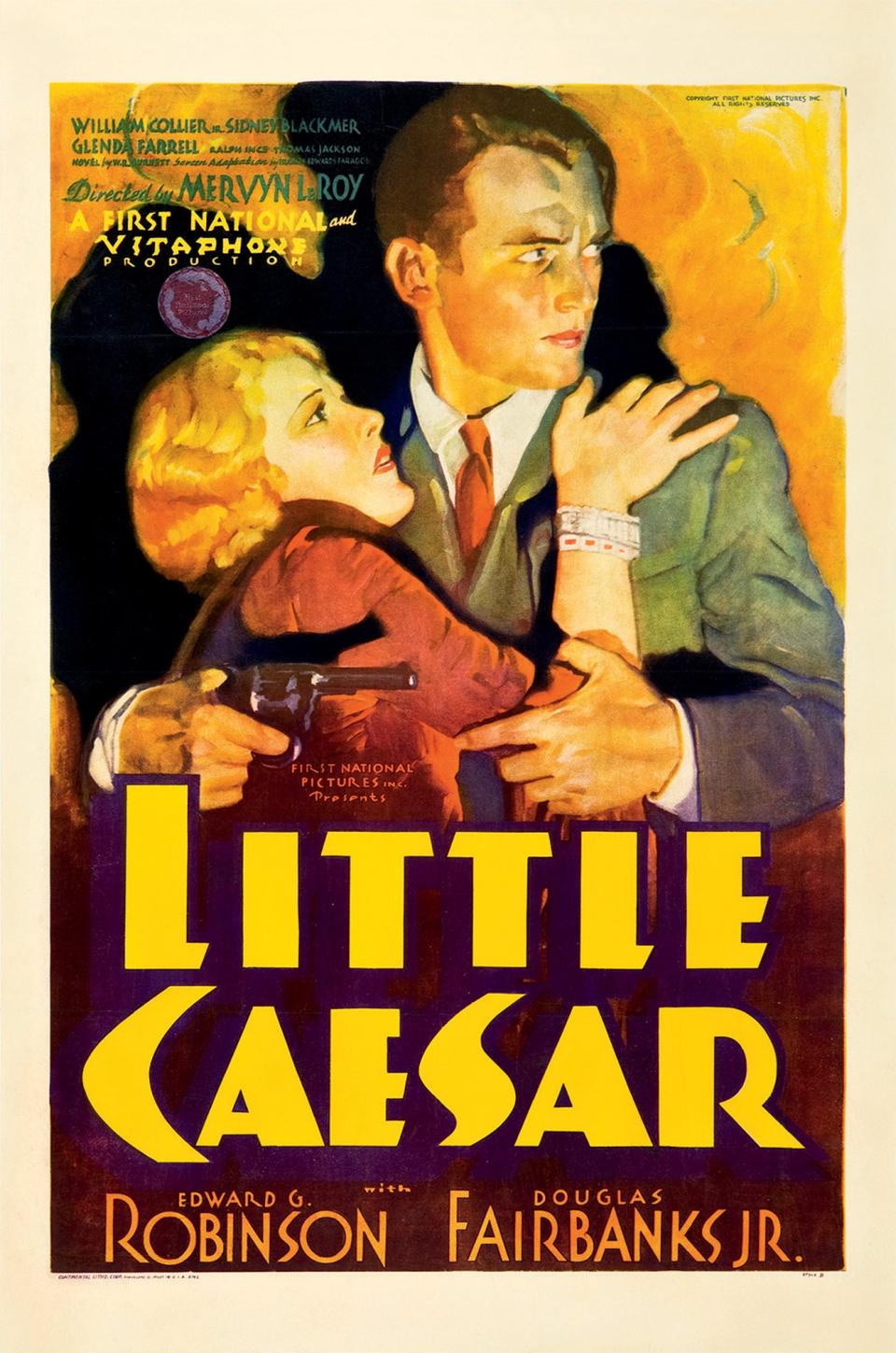 This February 2012 photo provided by Heritage Auctions in Dallas shows a movie poster for the 1931 film "Little Caesar" featuring Douglas Fairbanks Jr. This and other rare classic movie theater posters found in a northeastern Pennsylvania attic are scheduled to go to auction March 23. (AP Photo/Heritage Auctions)