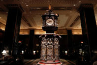 <p>The World’s Fair Clock, built for the 1893 Chicago World’s Fair, is seen the main lobby of the Waldorf Astoria hotel in New York, Feb. 28, 2017. (Photo: Mike Segar/Reuters) </p>