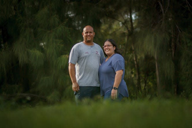 Jennifer Colón, 39, her husband, Ismael Rivera, 42, moved to West Palm Beach, Fla., in 2017, just after Hurricane Maria hit the island. "I didn't have enough to keep my kids comfortable," Colón says.