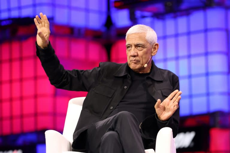 Vinod Khosla, founder of Khosla Ventures, speaks on a panel on the main stage during the 2024 Collision tech conference in Toronto, Canada (Cole BURSTON)