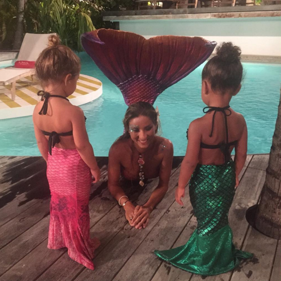 Last August, North dressed like The Little Mermaid’s Ariel — again with Penelope in tow — during a trip to St. Barts, where they met an adult mermaid. “What more is you lookin’ for?” (Photo: Instagram) 