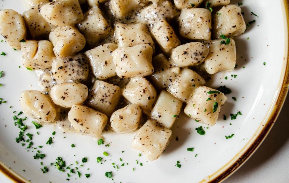 Homemade Tartufo Gnocchi with truffle cream sauce from Flavia's Cucina Romana in Asbury Park.