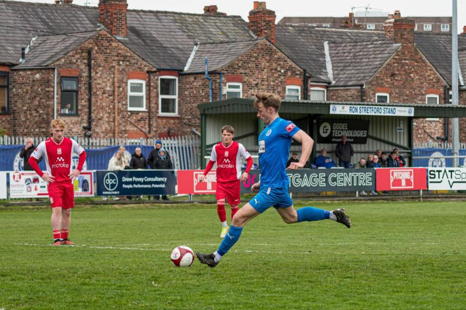 Ben Hardcastle converts a penalty to seal victory over Ilkeston Town <i>(Image: Mark Percy)</i>