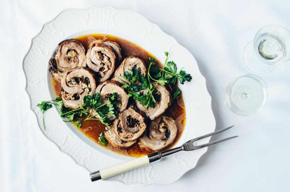 Stuffed Lamb Breast With Lemon, Ricotta, and Oregano