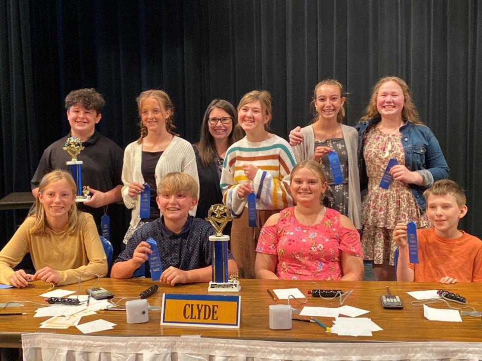 Clyde's McPherson Middle School seventh and eighth grade teams took first place in the North Point educational Service Center's Academic Team Competition recently.