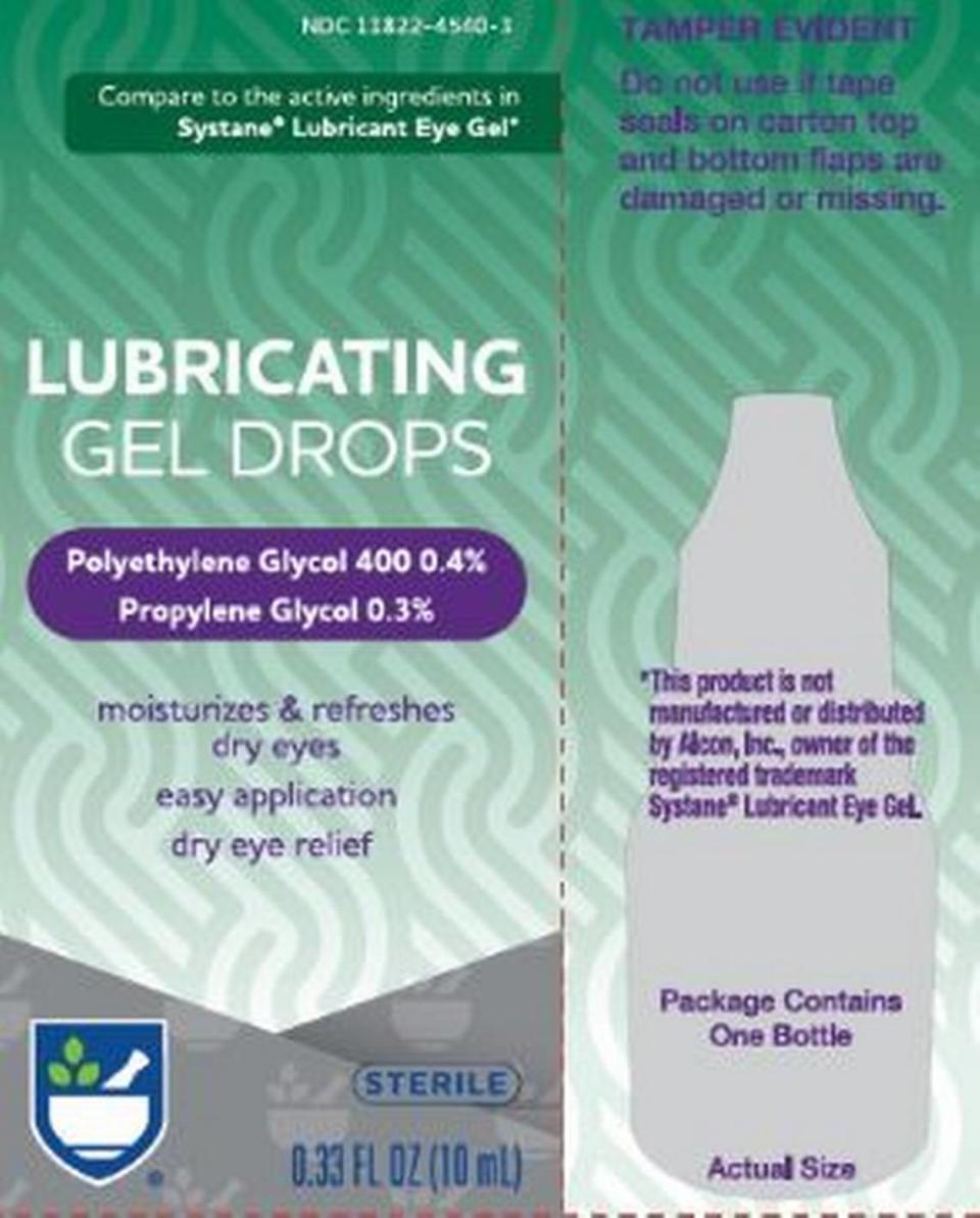 Rite Aid Lubricating Gel Drops in a 10 ml bottle